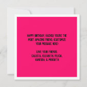 Carte Neon rose moderne amis photo Collage Anniversaire (Dos)