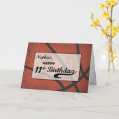 Carte Nephew 11e Anniversaire Basketball Grande Perdue (Fleur jaune)