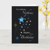 Carte Nephew 18th Birthday Star Inspirational Blue Black (Fleur jaune)