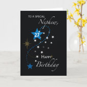 Carte Nephew 27th Birthday Star Inspirational Blue Black (Fleur jaune)