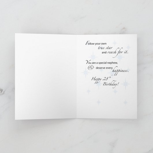 Carte Nephew 28e anniversaire Star Inspirational Blue Bl (Intérieur)