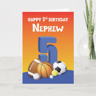 Carte Nephew 5e anniversaire des balles de sport