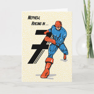 Carte Nephew 7e anniversaire Superhero