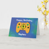 Carte Nephew 9 ans Anniversaire Gamer Controller (Fleur jaune)