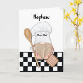 Carte Nephew Birthday Whimsical Gnome Chef Cuisine (Fleur jaune)