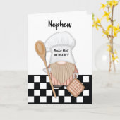 Carte Nephew Birthday Whimsical Gnome Chef Cuisine (Fleur jaune)