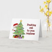 CARTE **NEPHEW** ESPÉRER QUE PÈRE NOËL EST "BON POUR VOU (Fleur jaune)