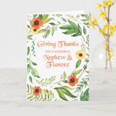 Carte Nephew et Fiancée Remercient Thanksgiving Wreath (Fleur jaune)