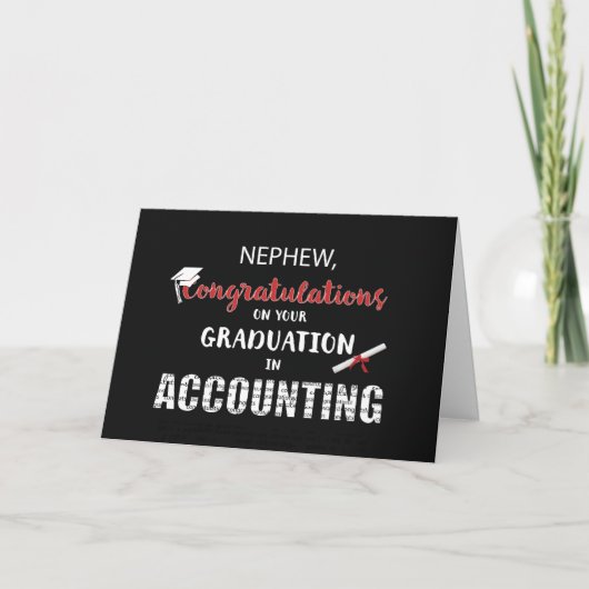 Carte Nephew, Félicitations pour les Diplômes Comptables (Devant)