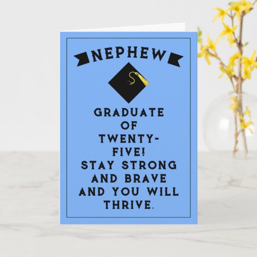 Carte Nephew Graduation 2025 (Fleur jaune)