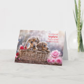 Carte Nephew Happy Valentines Day with Cute Dachshund (Devant)