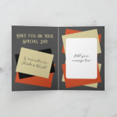 Carte Nephew photo nom gris orange anniversaire (Intérieur)