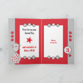 Carte Nephew toute girafe âge rouge et gris anniversaire (Intérieur)