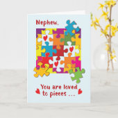 Carte Nephew Valentine Puzzle Love to Pieces (Fleur jaune)