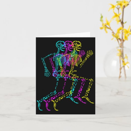 Carte Nerdy Skeleton Bones Labeled Funny Halloween Human (Fleur jaune)