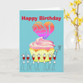 Carte Netball Coeur et positions Joyeux anniversaire (Fleur jaune)