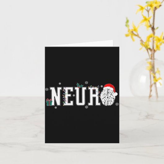 Carte Neuro Nurse Brain Santa Hat Neuroscience Nursing C (Fleur jaune)
