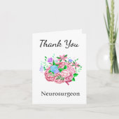 Carte Neurochirurgien Merci Cerveau Avec Fleurs (Devant)