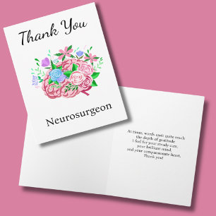 Carte Neurochirurgien Merci Cerveau Avec Fleurs