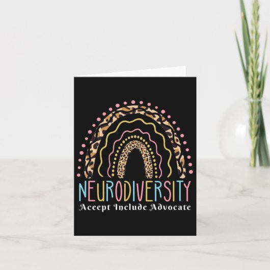 Carte Neurodiversité Arc-en-ciel Accepter Aimer Autisme (Devant)