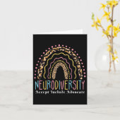 Carte Neurodiversité Arc-en-ciel Accepter Aimer Autisme (Fleur jaune)