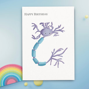 Carte Neuron simple violet Myelin Sheath Joyeux annivers
