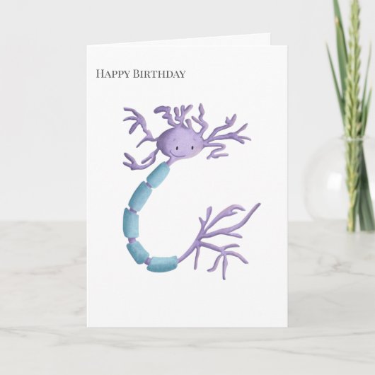Carte Neuron simple violet Myelin Sheath Joyeux annivers (Devant)