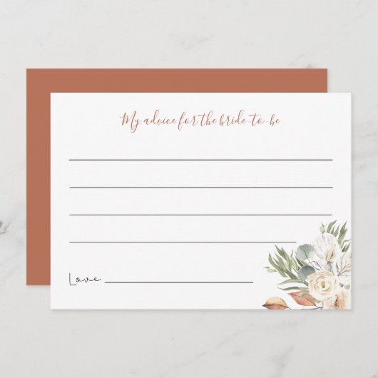 Carte Neutral Boho Floral Fête des mariées (Devant / Derrière)