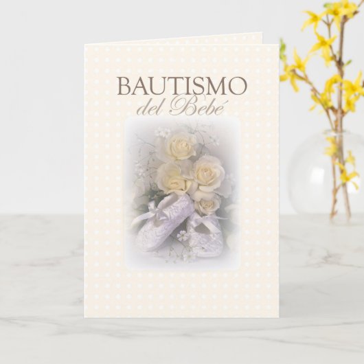 Carte Neutre de baptême de bébé, espagnol (Fleur jaune)