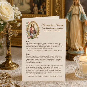 Carte Neuvaine de prière de reddition au Sacré-Cœur de J