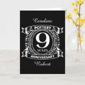 Carte Neuvième anniversaire de mariage en poterie (Fleur jaune)