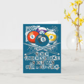 Carte Never Underestimate Old Man With A Cue Stick Billi (Fleur jaune)