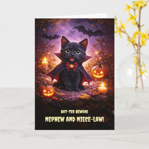 Carte Neveu et Belle-Fille Halloween Mignon Noir