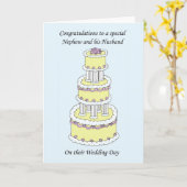 Carte Neveu et mari le jour du mariage (Fleur jaune)