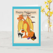 Carte Neveu heureux de Halloween (Fleur jaune)