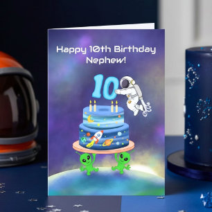 Carte Neveu Joyeux 10ème Anniversaire Astronaute