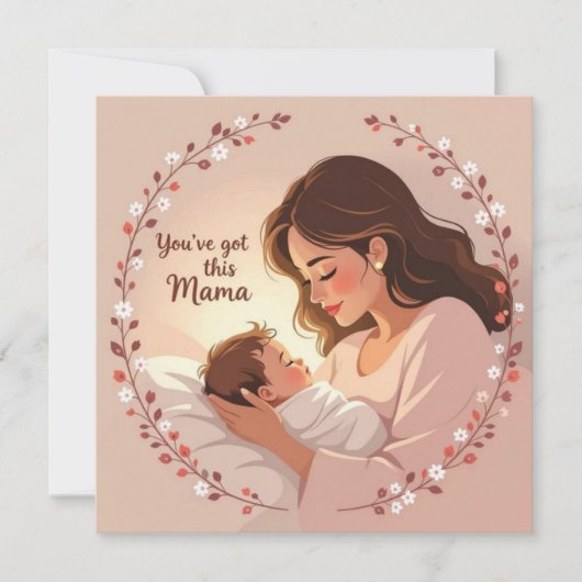 Carte New baby card for mom warm heartfelt message  (Devant)
