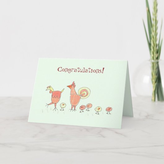Carte New Baby Chicken Family (Devant)