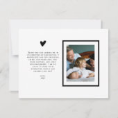 Carte New Baby Photo Gallery Merci de script élégant (Dos)