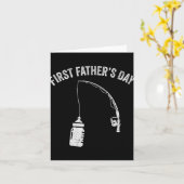 Carte New Dad Fisherman, First Fathers Day Fishing Dad  (Fleur jaune)