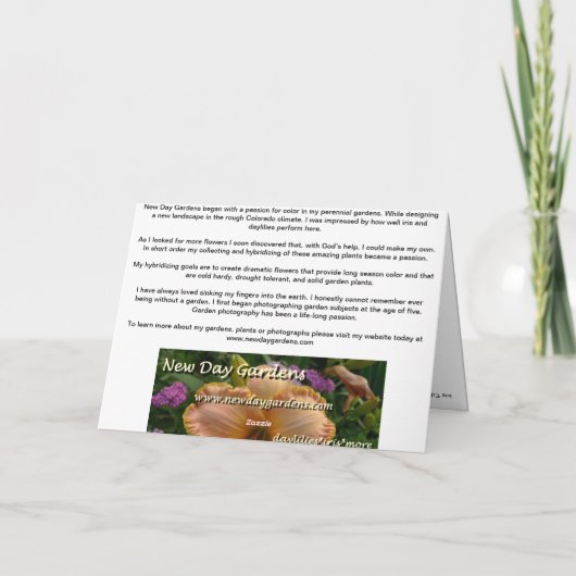 Carte New Day Gardens Notecard-iris 'Edith Wolford' W (Dos)