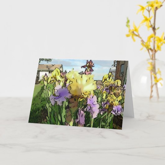 Carte New Day Gardens Notecard-iris 'Edith Wolford' W (Fleur jaune)