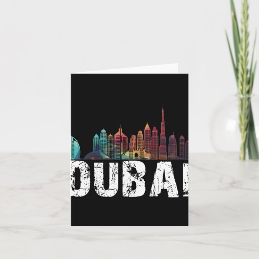 Carte New Dubai Love Skyline Uni For Holidays In Dubai  (Devant)