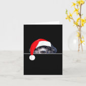 Carte New Foundland Dog Lover Funny Santa Hat Christmas  (Fleur jaune)