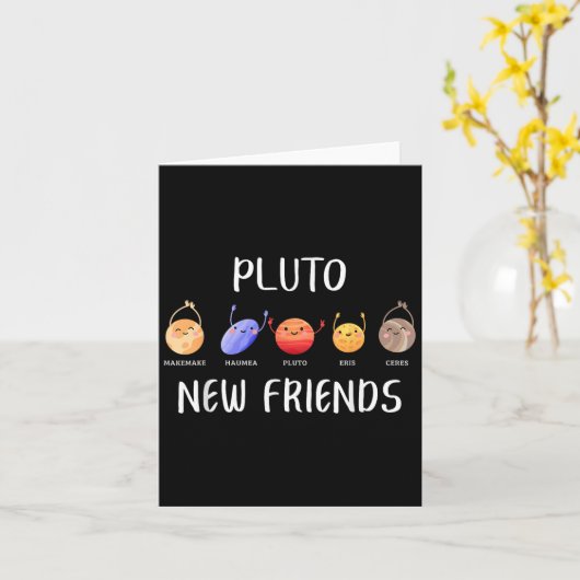 Carte New Friends Dwarf Planets Funny Astronomy Science  (Fleur jaune)