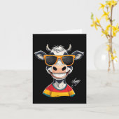 Carte New Glarus Wi Usa Funny Cow Cartoon Design (Fleur jaune)