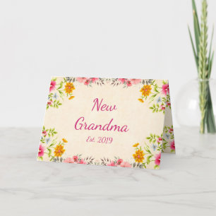 Carte New Grandma Est. 2019 Pretty Vintage Floral