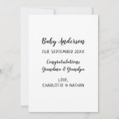 Carte New Grandparents Pregnancy Announcement Card (Dos)