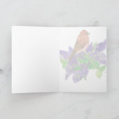 Carte New Hampshire Salutations Purple Finch Lilacs (Intérieur)