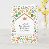 Carte New Home Housewarming Floral Design (Fleur jaune)